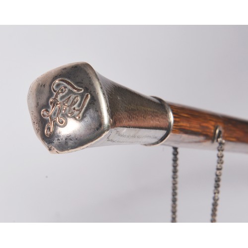 628 - A Swedish Silver mounted Howard Walking Stick engraved 