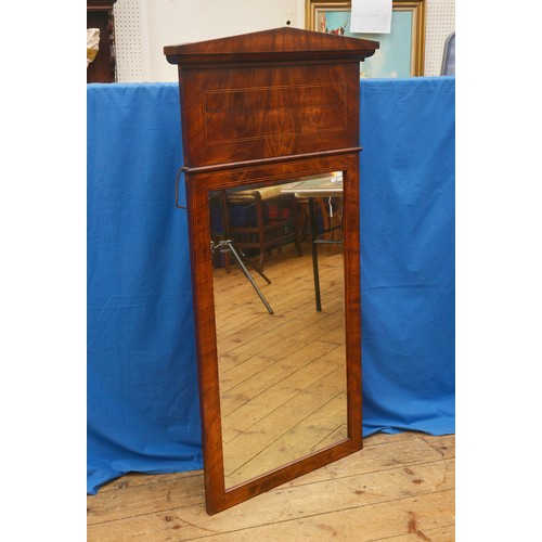 660 - A Large Biedermeier Mirror in Flamed Mahogany, Holly inlay, etched Glass, Post Code top left. Measur... 