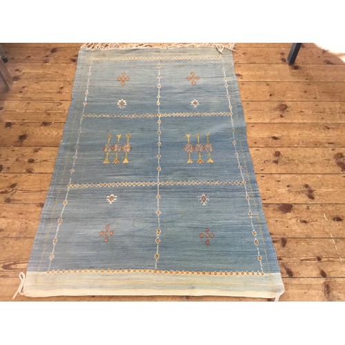 691 - A Moroccan Kilim Rug, Mid to late 20th Century. (Cactus Silk).  Measuring: 154cms x 97cms.