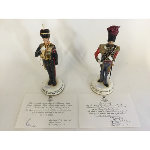 737 - A Michael Sutty Porcelain figure of the The Trumpeter Junior Leaders Regiment Royal Artillery 1981  ... 