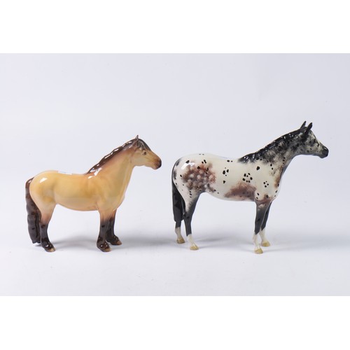 761 - An Unusual Beswick Brown, Black & Tanned Horse with Four Socks, Tail down, Head to the left & one ot... 