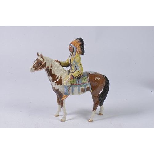 763 - A Beswick Indian on Skewbald Horse model No: 1391.