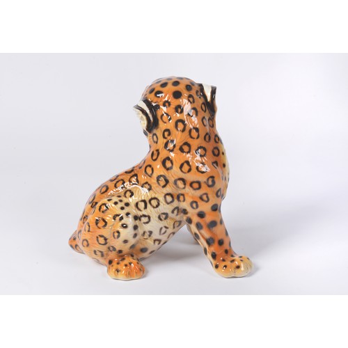 781 - A Vintage Italian Pottery Ceramic of a Leopard made by Ronzan. Standing: 24cms High.