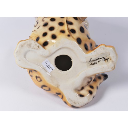 781 - A Vintage Italian Pottery Ceramic of a Leopard made by Ronzan. Standing: 24cms High.