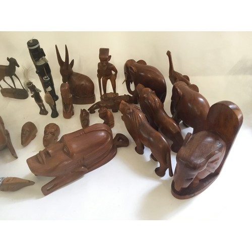 820 - A quantity of African Carvings to include Ebony & Hardwood.