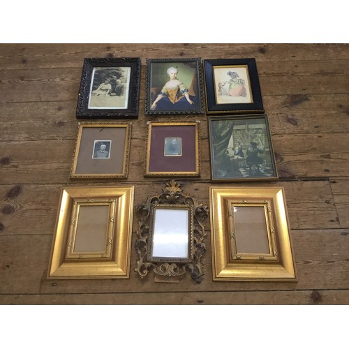 879 - A Collection of Eight Pictures of various scenes along with one mirror contained in Vintage Frames. ... 