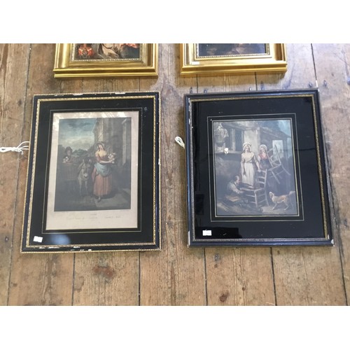 914 - A Collection of Six Pictures to include 2 x Lithographs & 4 x Prints in lovely Vintage Frames. Measu... 