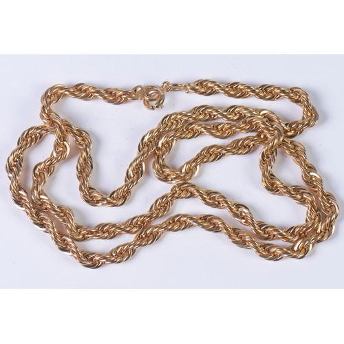 23 - A Twist Link 9ct Gold Chain. Weighing: 32.7 grams. Measuring: 58cms.