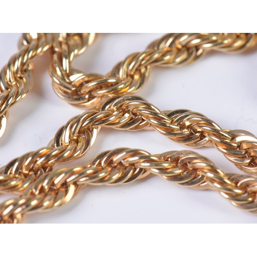 23 - A Twist Link 9ct Gold Chain. Weighing: 32.7 grams. Measuring: 58cms.