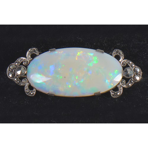 54 - A Marquisette & Opal Dress Brooch contained in a 