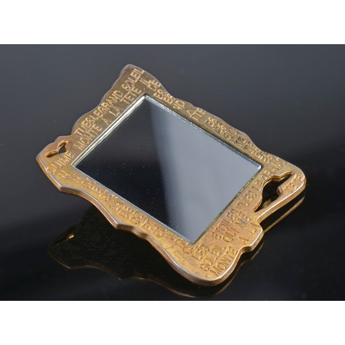 72 - A French Ladies Handbag Mirror with Verse after Vautrin.