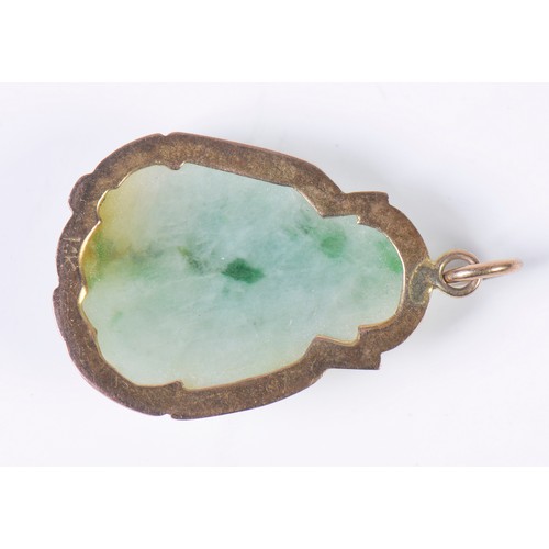 81 - A 14K (Marked) Jade Pendent depicting a Buddha.