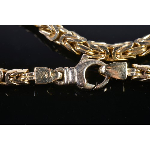 98 - A 9ct Gold Byzantine Bracelet. Weighing: 26 grams.