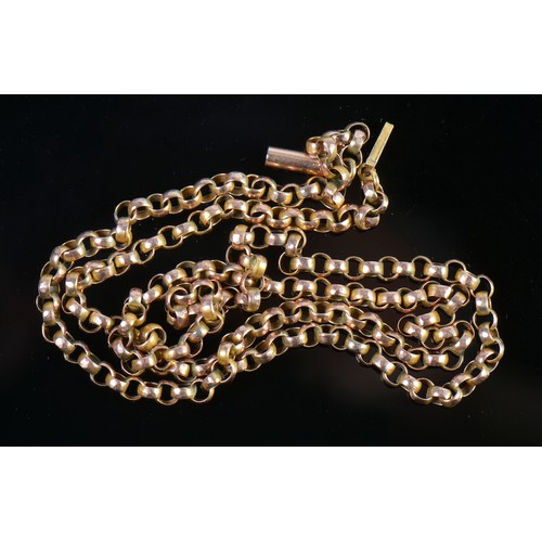 106 - A Victorian 9ct Gold Faceted Link Chain. Measuring: 41cms. Weighing: 4.5 grams.