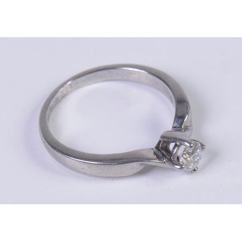 108 - A Ladies Palladium Set Single Stone Diamond Ring of 0.33ct with an IGI Institute Certificate from th... 