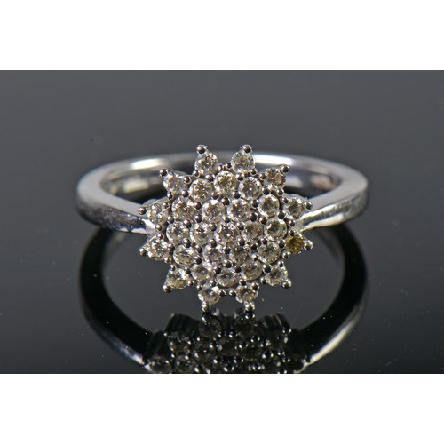 112 - A Ladies 18ct White Gold Diamond Dress Ring set with an Approx Weight of 0.62ct Diamond. Size: O. We... 