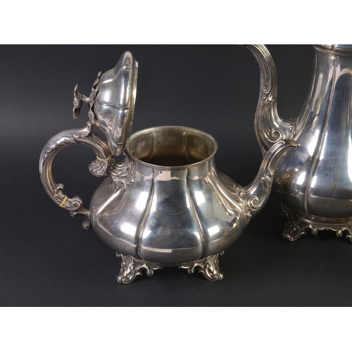 188 - A Four Piece Victorian Silver Squat Pattern Tea & Coffee Set. Hallmarked by the Barnards. London Got... 