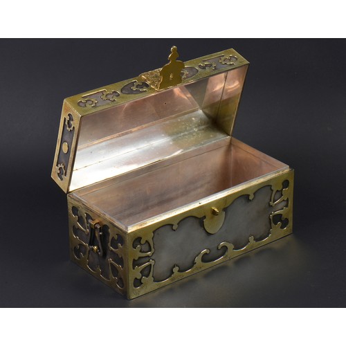 201 - A Very Rare Arts & Crafts period Gold Hand Hammered & Silver Overlaid Casket from 