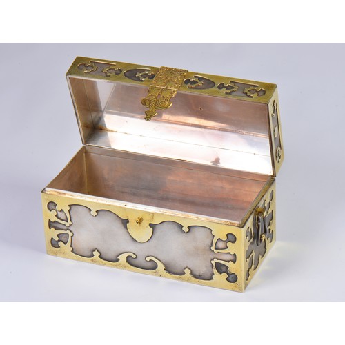 201 - A Very Rare Arts & Crafts period Gold Hand Hammered & Silver Overlaid Casket from 