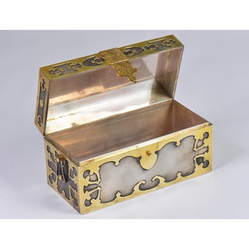 201 - A Very Rare Arts & Crafts period Gold Hand Hammered & Silver Overlaid Casket from 