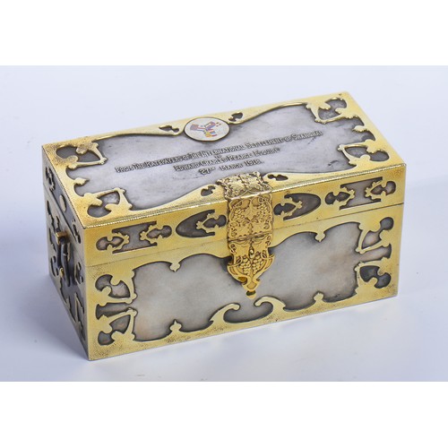 201 - A Very Rare Arts & Crafts period Gold Hand Hammered & Silver Overlaid Casket from 