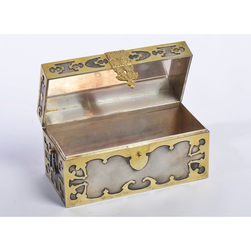 201 - A Very Rare Arts & Crafts period Gold Hand Hammered & Silver Overlaid Casket from 