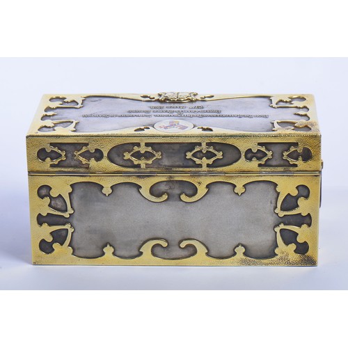 201 - A Very Rare Arts & Crafts period Gold Hand Hammered & Silver Overlaid Casket from 