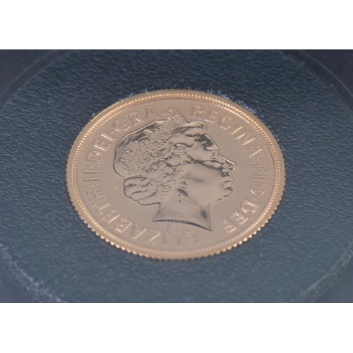 222 - A 2015 Proof Queen Elizabeth II Gold Sovereign with Certificate & contained in a Black Pouch.