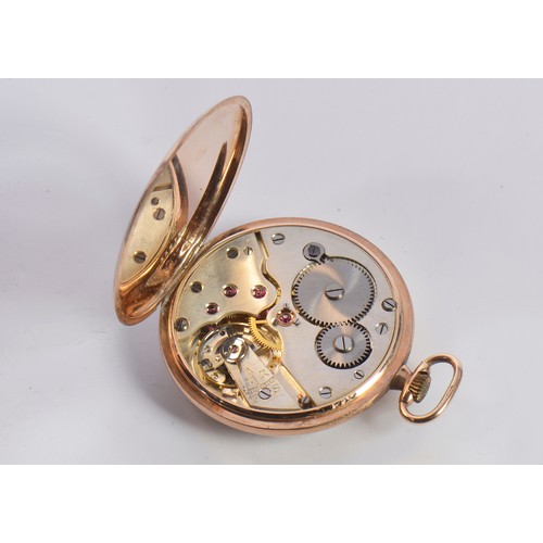 231 - A Gentleman's 9ct Gold Pocket Watch with Winder, Rose Moire Face, Roman Numerals & Second Sweep. (Pr... 