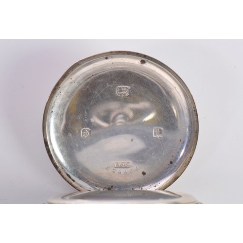 244 - A Waltham English Silver Cased Pocket Watch with Roman Numerals & Second Sweep.