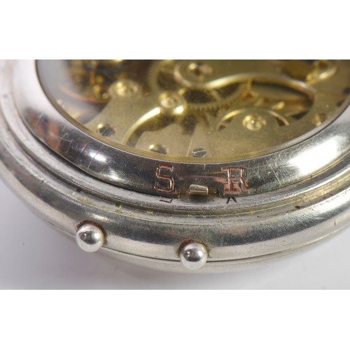 245 - A Railwayman's Signal Pocket Watch by Brevet No: 12660, Glass Back, Gold Hands & Sweep.