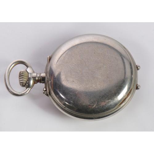 245 - A Railwayman's Signal Pocket Watch by Brevet No: 12660, Glass Back, Gold Hands & Sweep.