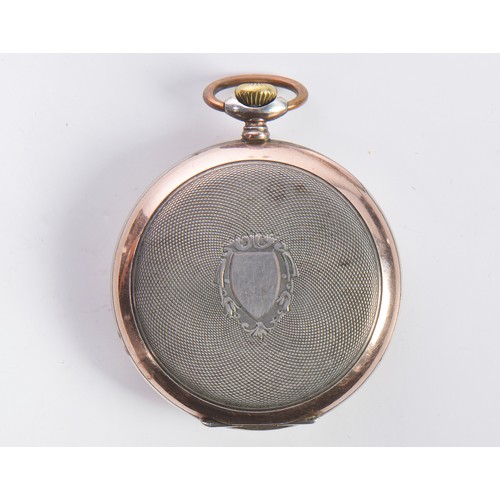 246 - A Drott Silver & Gold Coloured Keyless Pocket Watch with a painted Face, Gold Roman Numerals & Secon... 