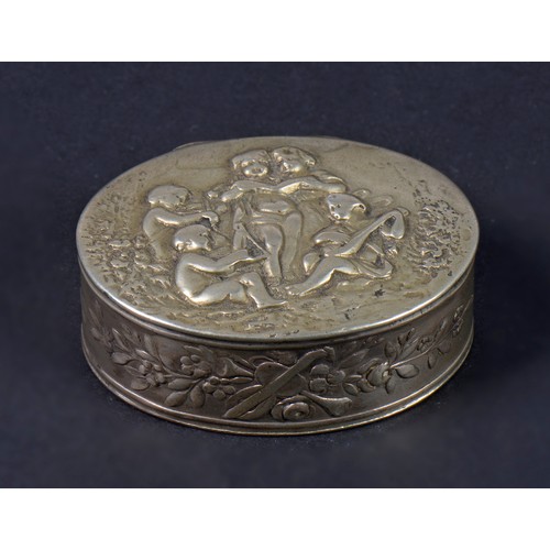 10 - A Continental Dutch design Pill Box decorated with Musicians & a musical Border.