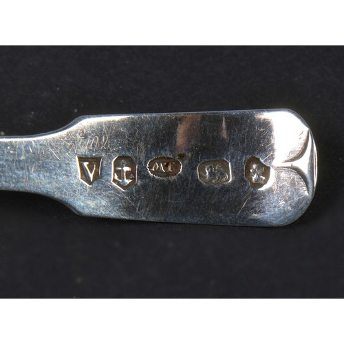 34 - A Georgian Silver Shovel shaped Caddy Spoon. Hallmarked for Joseph Wilmore. Birmingham A. Weighing: ... 