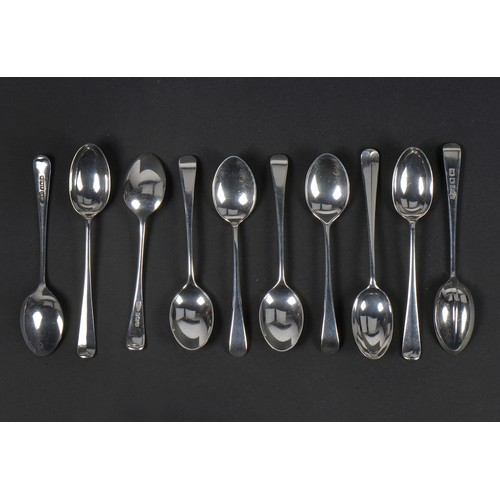 64 - A Set of Six Silver Coffee Spoons & Silver Tea Spoons. Weighing: 110 grams.