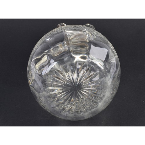 88 - A Silver mounted pierced Cut Glass Liquor Decanter. London Hallmark.