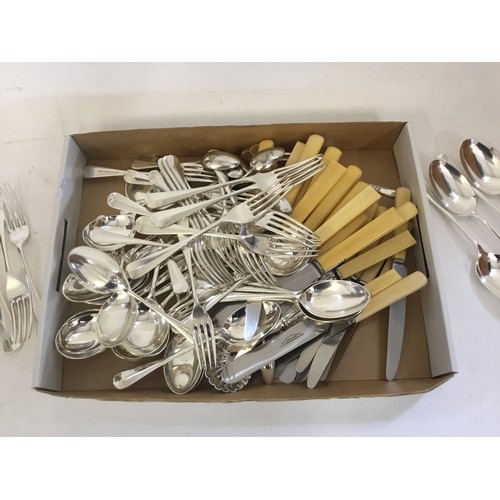 110 - A Large Collection of Hanoverian Rat Tailed Cutlery along with a Collection of Knives.Knives