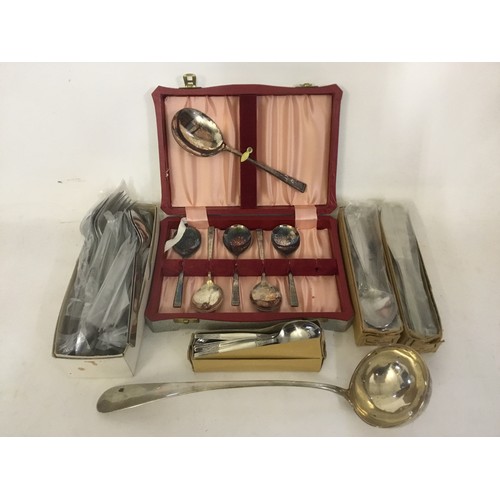 115 - A quantity of Silver Plated Cutlery & a Soup Ladle.