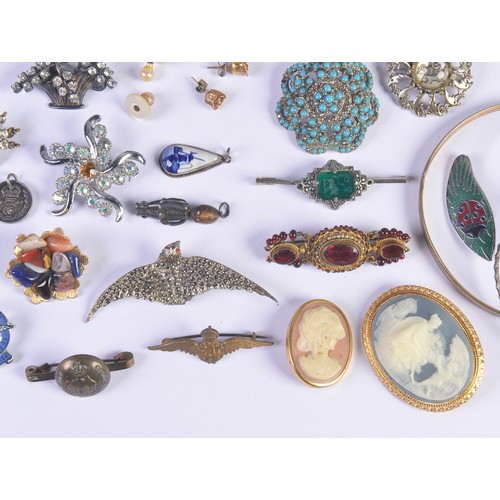 189 - A Collection of Jewellery to include, Two Bangles, Paste Set Jewellery, RAF Brooch, etc.