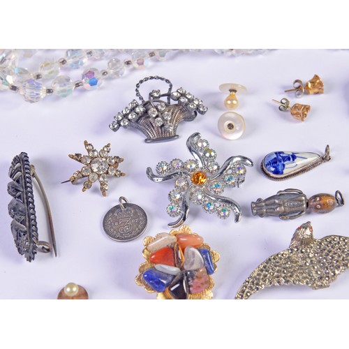 189 - A Collection of Jewellery to include, Two Bangles, Paste Set Jewellery, RAF Brooch, etc.