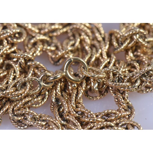 241 - A Ladies 9ct Gold Twist Link Necklace. Measuring: 38cms. Weighing: 31 grams.