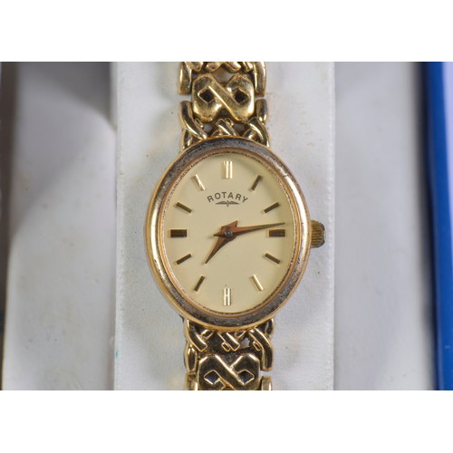 289 - A Ladies Rotary Wristwatch on Strap along with a Bracelet contained in a Rotary Box with Booklet.