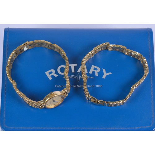 289 - A Ladies Rotary Wristwatch on Strap along with a Bracelet contained in a Rotary Box with Booklet.