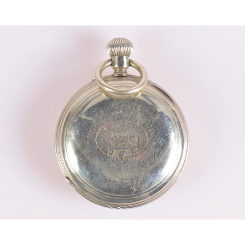 298 - A Late 19th Century Railway Regulator Pocket Watch with a Stop Watch, second sweep, second, outer ch... 