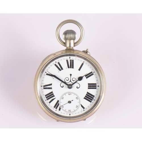 299 - A Nickel Silver Keyless Pocket Watch with second sweep No: 217.