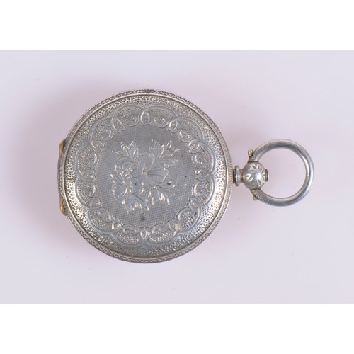 304 - A Fine Silver Cased Swiss movement Pocket Watch with engraved decoration.