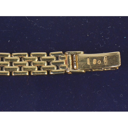 309 - A Ladies 18ct Gold Longines Wristwatch on a flexible Bar Link with a square face. Weighing: 30.8 gra... 