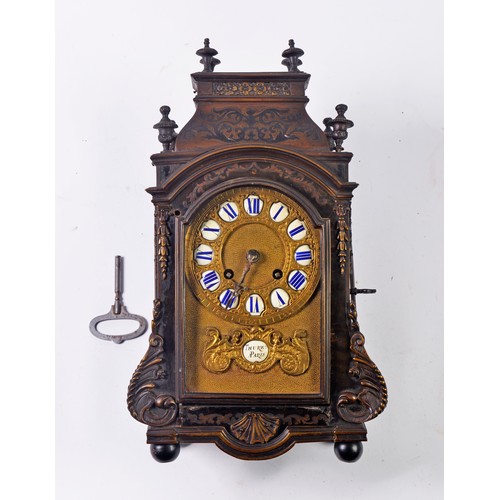 320 - A Late 19th Century French Boulle & Gilt metal mounted Drawing Room Clock with a Brass Face & Blue e... 