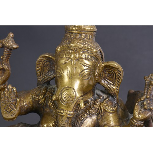 371 - An Indian Cast Brass study of the Elephant God 